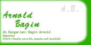 arnold bagin business card